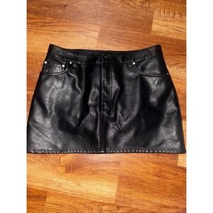 PacSun Womens Black Faux Leather Mini Skirt High Waisted Size M